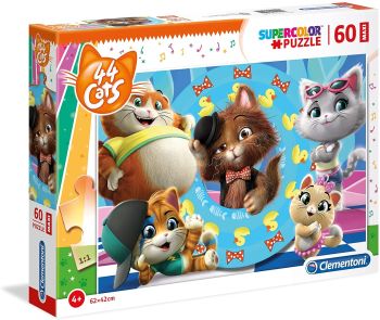 CLE26441 - Maxi puzzel 60 stukjes 44 CATS - 62x42 cm
