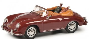 SCH26880 - PORSCHE 356 Een cabriolet rood met Golfclub