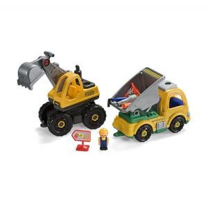 MOT13365 - Graafmachine en vrachtwagenset met figuur en accessoires