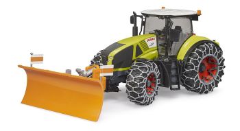 BRU3018 - CLAAS Axion 950 met sneeuwploeg en sneeuwkettingen