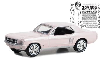 GREEN30427 - FORD Mustang coupé 1967 lichtroze uit de GOODRO FORD serie in blisterverpakking