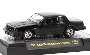 M2M-31500-MJS70 - BUICK Grand National - Custom 1987 Zwarte BUICK TURBOCHARGED in blisterverpakking
