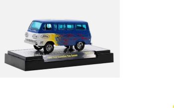 M2M-31600-GS14 - 1965 Ford Econoline Van, blauwe Gasser met vlammen, nog in blisterverpakking