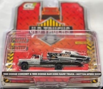 GREEN33260-A-GRIS - DODGE Ram D350 1985 met DODGE Coronet 1965 grijs - HOTTON SPEED SHOP uit de H.D. TRUCKS-serie