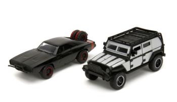 JAD34252 - JEEP Wrangler grijs en DODGE Charger Off-Road zwart FAST & FURIOUS