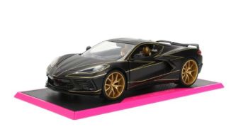 JAD35203 - CHEVROLET Corvette C8 Stingray 2020 Zwart - ROZE SCHRIFTEN