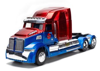JAD35408 - 1995 WESTERN STAR 5700 XE Blauw en Rood MARVEL Spider-Man