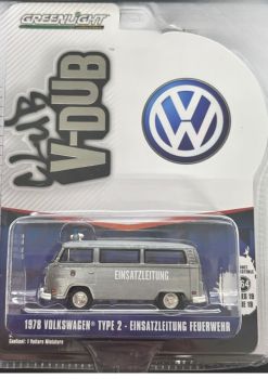 GREEN36100-C_GRIS - VOLKSWAGEN Type 2 Grijs - Duitse Brandweer uit de serie CLUB V-DUB in blisterverpakking