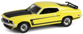 GREEN37320-B - FORD Mustang Boss 302 1969 geel uit de BARRETT JACKSON-serie (in blisterverpakking)
