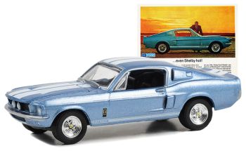GREEN39130-C - 1967 FORD Mustang Shelby GT500 blauw uit de serie VINTAGE AD CARS in blisterverpakking