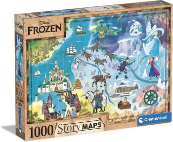 CLE39666 - 1000 stukjes Disney kaarten Sneeuwkoningin puzzel