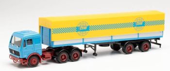 HER313124 - MERCEDES NG 6x4 met dekzeil aanhanger 2 Assen CSAD