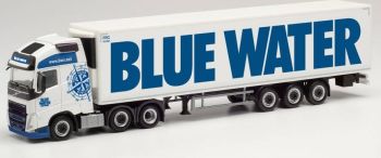 HER313971 - VOLVO FH Gl. XL 2020 6x2 met gekoelde aanhanger 3 assen BLAUW WATER