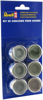 REV32343 - 6 potjes Emaille verf 14 ml kleuren voor vliegtuigen