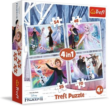 TRF34344 - 4 puzzels 35-48-54-70 stukjes THE FROZEN 2 Het magische bos