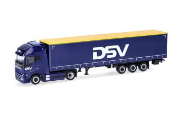 HER320818 - VOLVO FH 4x2 XL Electric-serie met aanhanger 3 assen met schuifzeilen DSV