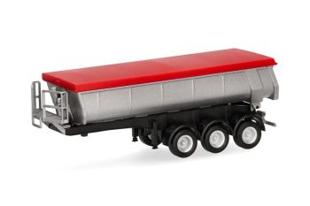 HER076906-002 - Thermische kiepwagen, 3 assen, zilver met rode zeil