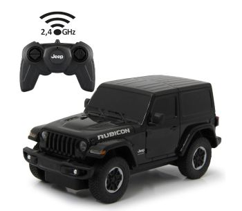 JAM405196 - Jeep Wrangler JL Zwart (getinte ruiten) - Radiografisch bestuurd