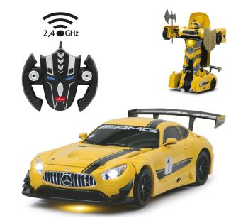 JAM410029 - MERCEDES-AMG GT3 Geel - Transformeerbaar - Radiografisch bestuurd
