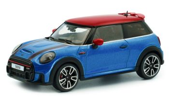 SOL4315003 - MINI Cooper - JOHN COOPER WORKS 2023 Metallic Blauw met Rood Dak