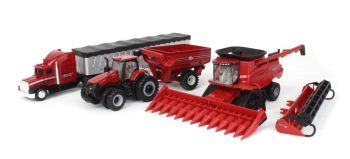 ERT44384 - CASE IH 8250 oogsttractorpakket CASE IH 340 graantrailer en CASE IH vrachtwagenaanhangwagen