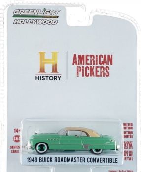 GREEN44970-DVERT - BUICK Roadmaster cabriolet met groene velgen 1949 uit de TV-serie American Pickers 2010 in blisterverpakking