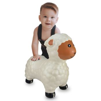 JAM460590 - Wit schaap stuiterdier met pomp
