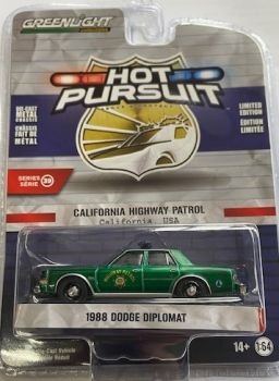 GREEN42970-CVERT - DODGE Diplomat 1988 Green Patrol of Califonia HOT PURSUIT serie 39 in blister