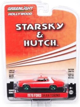 GREEN44780-AVERT - FORD Gran Torino 1976 groene velgen STARSKY EN HUTCH in blister