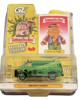 GREEN54120-A-VERT - Groene GMC Vandura uit 1983 - Petey Da Fool uit de Garbage Pail Kids-serie, nog in de originele verpakking.