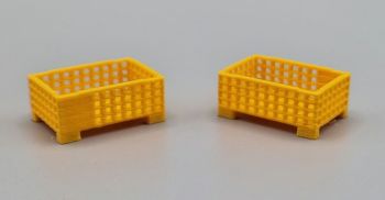 MSM5471/04 - 2 gele palletdozen van draadgaas met halve hoogte - L.24 x B.16 x H.10,3 mm