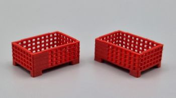 MSM5471/06 - 2 halfhoge palletboxen van draadgaas, rood - L.24 x B.16 x H.10,3 mm