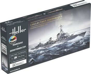 HEL55009 - Startset met verf en accessoires – Slagschepen Marceau en Zerstörer Z31 1/400