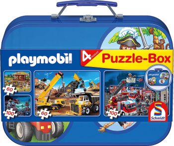 SCM55599 - 4 PLAYMOBIL Box Blue 60 en 100 Stuks Puzzels