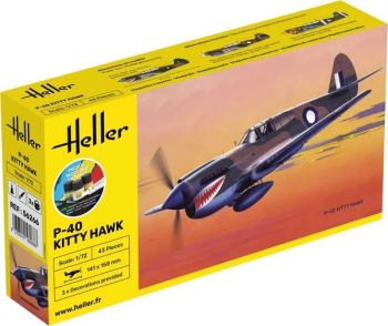 HEL56266 - Startpakket met verf en accessoires - CURTISS P-40 Kitty Hawk om zelf in elkaar te zetten