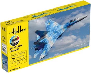HEL56371 - Startpakket met verf en accessoires - SU-27 UB/P Oekraïens gevechtsvliegtuig om zelf in elkaar te zetten