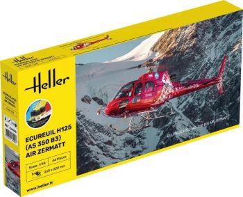 HEL56490 - Startpakket met verf en accessoires - ECUREUIL H125 helikopter - AS 350 B3 - AIR ZERMATT (montage vereist)