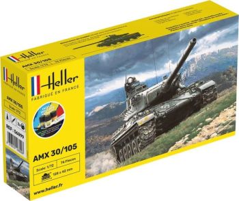 HEL56899 - Startpakket met verf en accessoires - AMX 30/105 tank