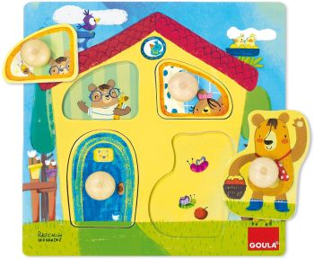 GOA53461 - 4-delige houten puzzel The Bear Family House