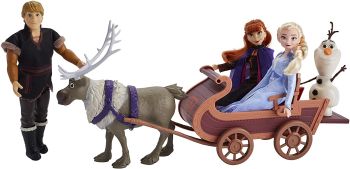 HASE5517 - Sneeuwkoningin 2 poppenset - Elsa Anna kristoff Olaf Sven en zijn slee