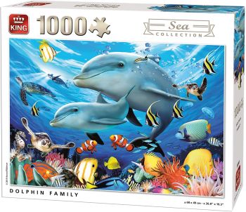 KING55845 - Dolphin Families 1000 stukjes puzzel