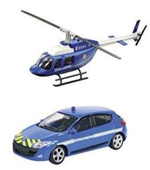 MDM57007A - RENAULT Megane gendarmerie met helikopter (willekeurige helikopter)