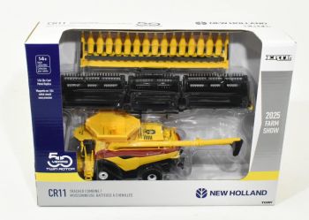 ERT61022RED - NIEUW HOLLAND CR11 Caterpillar Harvester rood en geel met twee sneden - FARM SHOW 2025