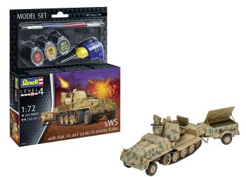 REV63293 - MODELSET - SWS Flak43 en Sd.Ah58 en aanhanger met verf om te monteren