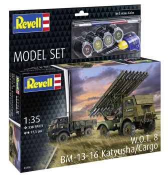 REV63338 - MODEL SET - Militair voertuig W.O.T. 8 BM-13-16 Katyusha/Cargo, te assembleren met verf