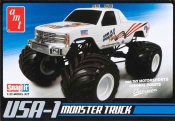 AMT672L/12 - Witte MonsterTruck 4x4 - USA-1 om te monteren en te schilderen
