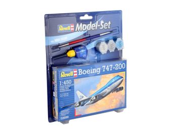 REV63999 - Modelset Boeing 747-200 met schilderij om in elkaar te zetten