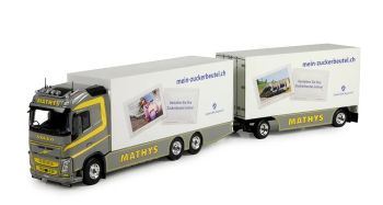 TEK73916 - VOLVO FH04 Globetrotter 6x4 bakwagen met 1+1-assige aanhanger (MATHYS)