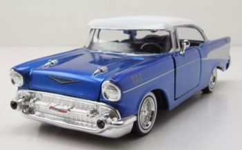 MMX79030BLEU - CHEVROLET BelAir 1957 coupé Blauw met wit dak