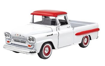 MMX79311BLANC - CHEVROLET Apache Fleetside Pick-up 1958 Wit en Rood
